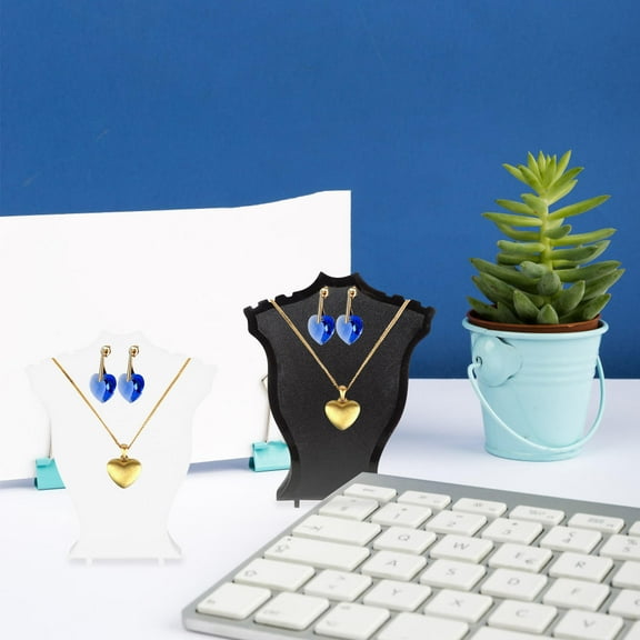 FRCOLOR 2Pcs Necklace Jewelry Display Model Bust Stand Necklace Display Stand Holder for Home Retail Shop