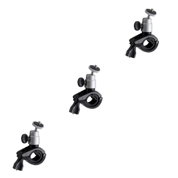 Toystoory Soporte de montaje para manillar de motocicleta de bicicleta de aleación de aluminio soporte de barra frontal para cámara Plata 3Conjunto