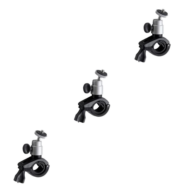 Toystoory Soporte de montaje para manillar de motocicleta de bicicleta de aleación de aluminio soporte de barra frontal para cámara Plata 3Conjunto