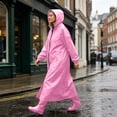 thumbnail image 4 of Womens Plus Size Waterproof Long Raincoat Lightweight Full Zipper Hooded Windbreaker Poncho With Pockets, 4 of 6