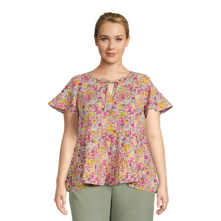 Terra & Sky Women's Plus Swing Tiered Top
