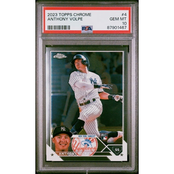 Graded 2023 Topps Chrome Anthony Volpe #4 Rookie RC Baseball Card PSA 10 Gem Mint
