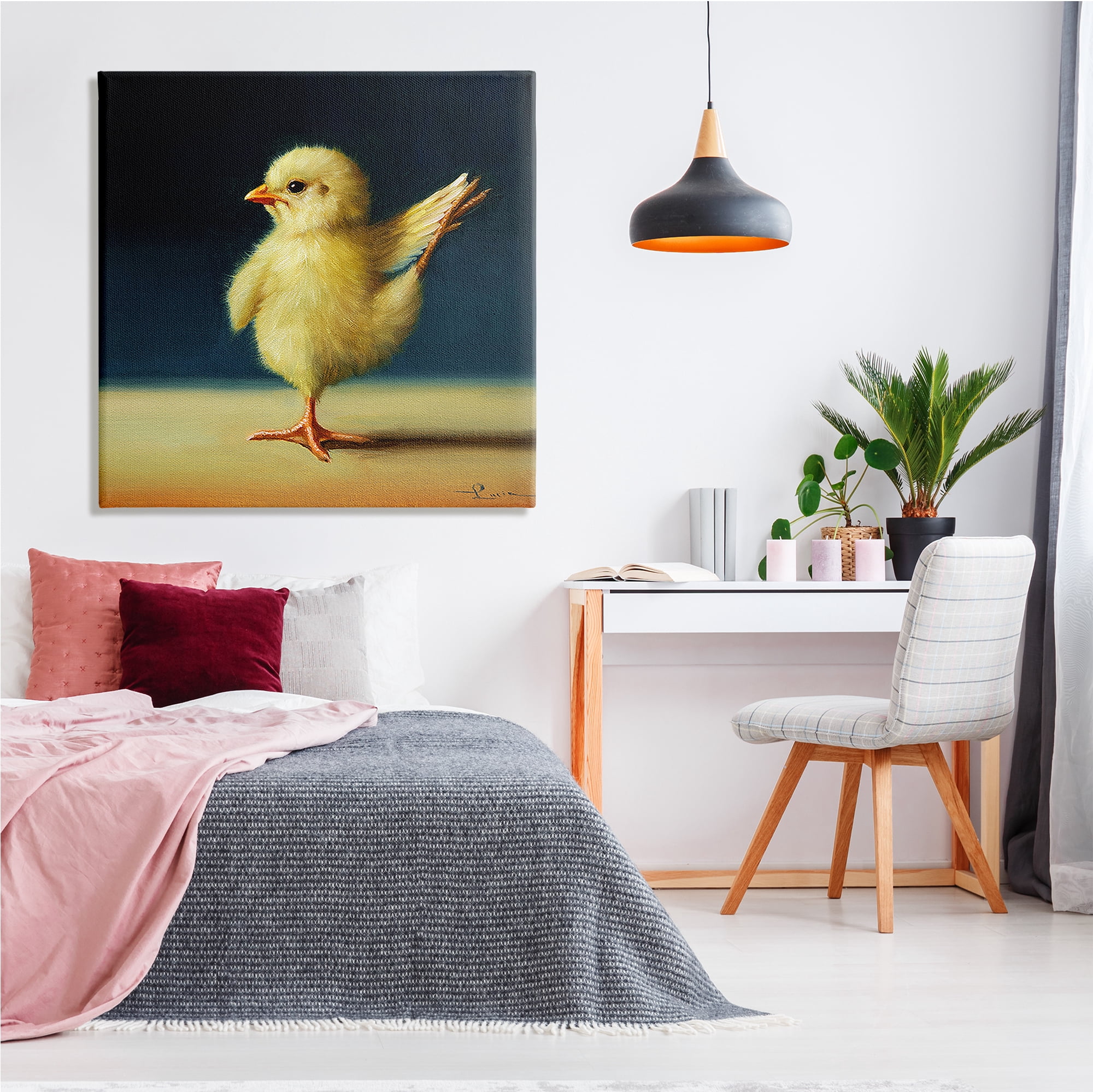 Stupell Industries Yoga Chicks Birds of Paradise Pose Funny Animal,36 x 36,Design by Lucia Heffernan