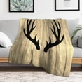 thumbnail image 5 of Cartoon Throw Blanket All Seasons Flannel Blanket, Soft Warm Plush Blankets for Couch Sofa Bed Deer Antler Fence 40"x50", 5 of 6
