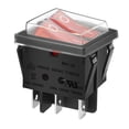 thumbnail image 1 of Heschen Double Rocker Switch SPST ON-Off 6 Terminals Red Light 16A 250VAC with Waterproof Cover, 1 of 4