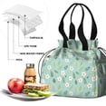 thumbnail image 4 of Pioneer Flower Floral Print Pattern Drawstring Lunch Bag Women - Drawstring Lunch Bag Insulated for Work Office - Stain-Resistant Large Lunchbags for Women with Multi-Pockets, 4 of 6