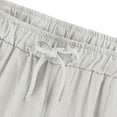 thumbnail image 5 of ZACPNCV Teen Girls Capris Pants Summer Loose Comfy Cotton Linen Straight Wide Leg Drawstring Elastic Waist Solid Cropped Pant White 12-13 Years, 5 of 7