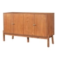 thumbnail image 4 of FFZ Vintage Sideboard Buffet 56.8x18x34.2 inch 4-Door Storage Cabinet with Metal Handles Acacia Veneer, Brown, 4 of 14