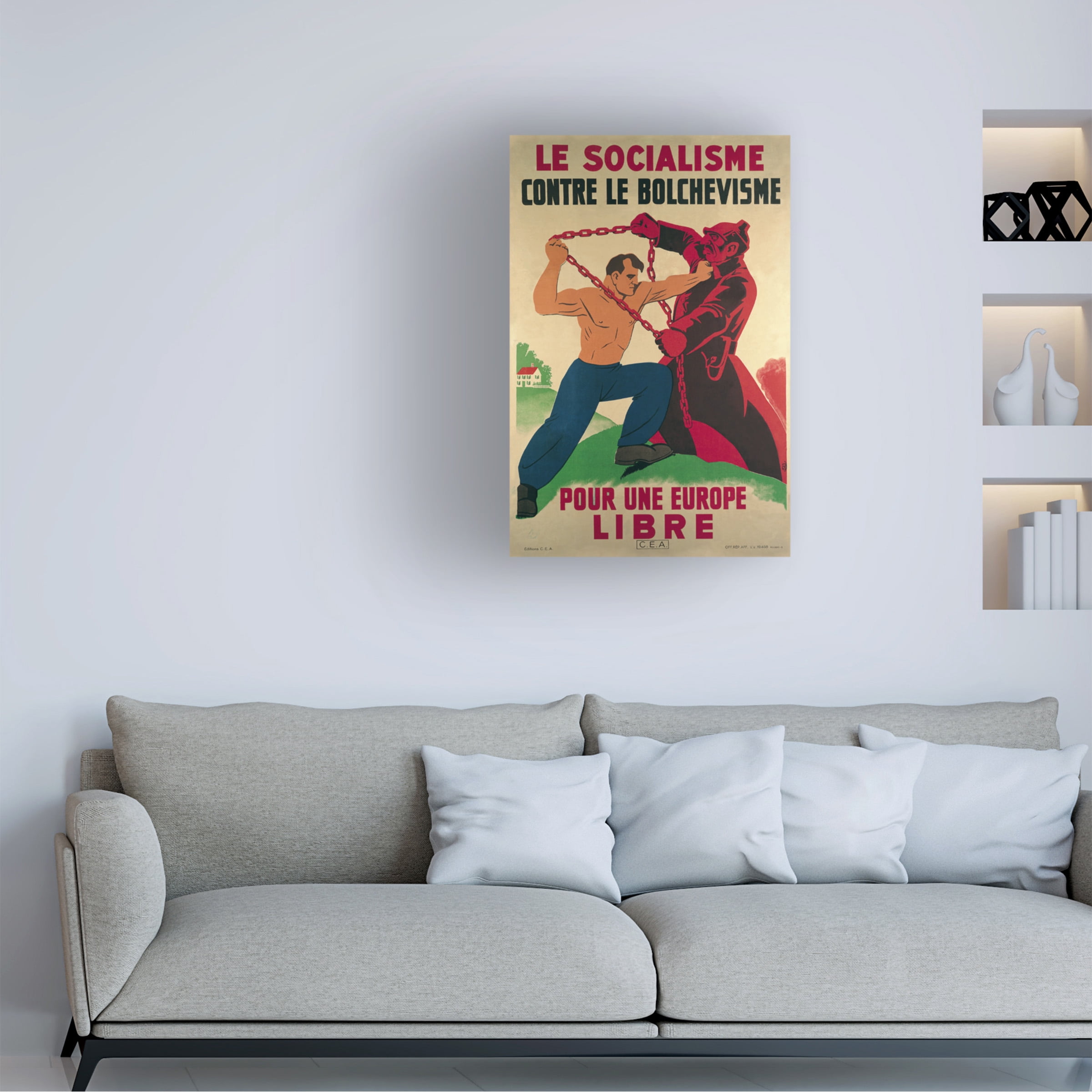 Trademark Art "Socialism Against Bolshevism for a Free Europe" Canvas Wall Art