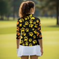 thumbnail image 6 of HUIACONG Gold Paw Ladies Golf Top 3/4 Sleeve, Quarter Zip Anti-Wrinkle Women's 3/4 Sleeve Golf Top Breathable Women's Golf Polo Shirts, 6 of 10