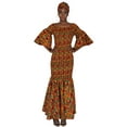 thumbnail image 5 of Kente Long Smocked Fish Tail Dress, 5 of 7