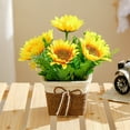thumbnail image 5 of Yonrjhukm Artificial Flower Potted Desktop Ornaments, Faux Green Plant Table Decoration, Silk Cloth Artificial Flowers with Woven Basket for Home, Office, and Hotel Decoration, 5 of 7