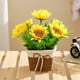 thumbnail image 5 of Flores Artificiales para Decoración Adornos de Escritorio en Macetas,Estilo Rural Girasol Rosa Plástico Falso Verde Planta Mesa Decoración,7.48In, 5 of 7
