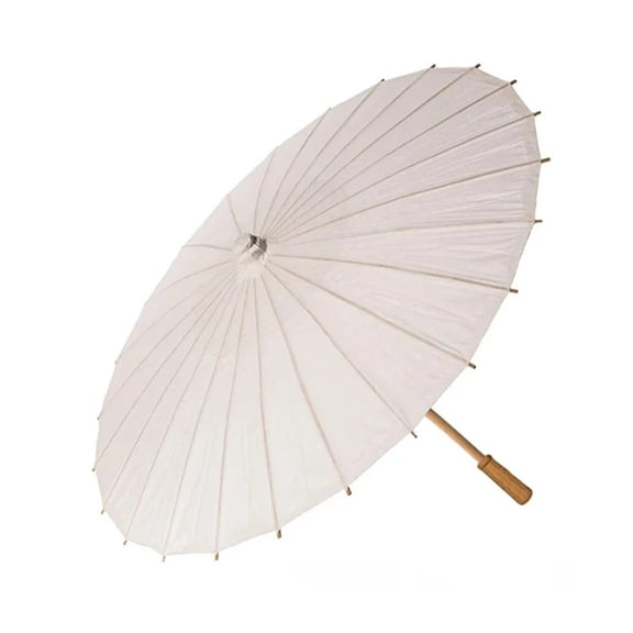 Shoreew 60/80CM DIY Hand-Painting Paper Umbrella Chinese Style Decorative White Oil-paper Umbrella with Wooden Handle Kids Coloring Oriental Umbrella Crafts