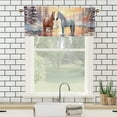 thumbnail image 3 of Rustic Kitchen Valance Winter Farmhouse Wild Animal Horse Energy Efficient Valance for Windows Rod Pocket Room Darkening, 3 of 5