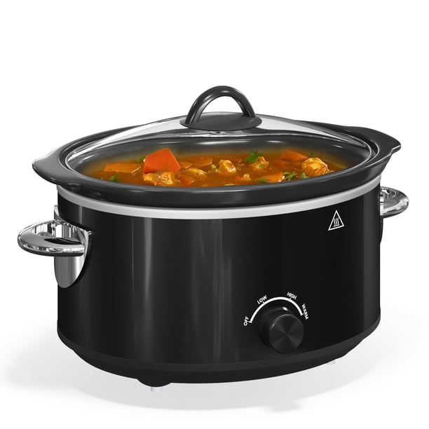 Olla de cocción lenta de 4 cuartos de galón, servidor de buffet Kiss the Water y calentador con 3 modos de calefacción, olla de cocción lenta compacta, olla de cerámica extraíble apta para lavavajilla