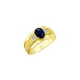 thumbnail image 6 of RYLOS Men's Rings 14K Yellow Gold Ring Classic Designer Style 8X6MM Oval Gemstone & Diamond Ring Sapphire Birthstone Rings For Men Size 11, 6 of 7