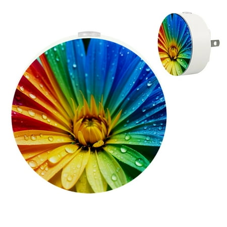 

YZUOUZY Night Light Lamps for Bedroom Small Bedside Lamps Set of 2 Rainbow Flowers Dewdrop