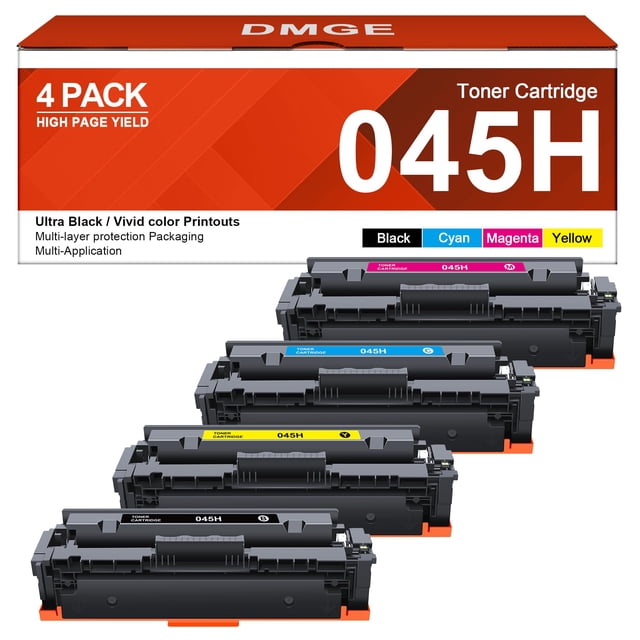 Cartuchos de tóner DMGE 045H de alto rendimiento, paquete de 4 unidades para Canon 045