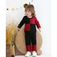 thumbnail image 4 of Kimi bear 12 Months Infant Baby Girl Outfit Set 18 Months Long Sleeves Color Block Top Jegging Pants 2pcs Clothing, 4 of 6