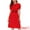 Red, variant on DARING DIVA Peter Pan Collar Tie Neck Elegant Floral Dress with Belt XL White