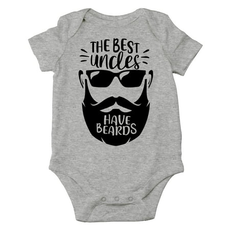 

AW Fashions The Best Uncles Have Beards - Uncle s Drinking Buddy - Cute One-Piece Infant Baby Bodysuit (Newborn Sports Grey)