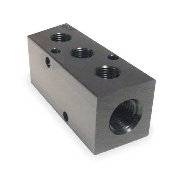 Pneumadyne Manifold,BLK,Alum,3Outlets,3.75"L M30-375-3