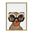 thumbnail image 2 of Kate and Laurel Sylvie Cheetah 4 Framed Canvas Wall Art by Kendra Dandy of Bouffants and Broken Hearts, 18x24 Natural, Modern Animal Art, Jungle Cat Wall Décor, 2 of 6