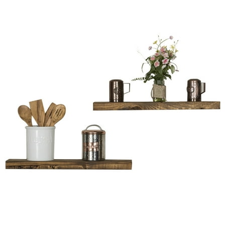 Del Hutson True Floating Shelf 24 Dark Walnut Set Of 2 Com