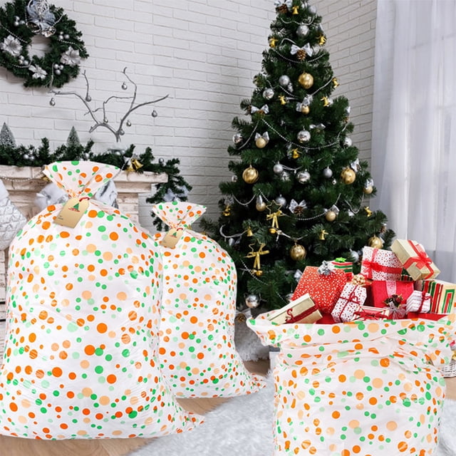 Christmas Gift Bag under $5! CQCYD Christmas Gift Bags Large, Extra Large Capacity Storage Bags for Holiday Presents, Santa Snowflake Christmas Decorations, Gift Wrapping Bags 3PC Set