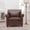 Brown PU + Fabric + Foam, variant on 3 Seater Sofa