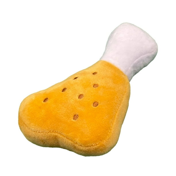 Juguete para mascotas con sonido de crujir de hueso doble de pata de pollo