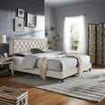 thumbnail image 2 of Weston Home Brielle Black Finish Frame with Velvet Upholstered Platform Bed, King, Cream, 2 of 8