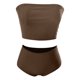 thumbnail image 3 of Trajes de baño tankini para mujer, moda de verano para mujer, color sólido con cojín en el pecho y sin soporte de acero, traje de baño con tirantes sin espalda, 3 of 4