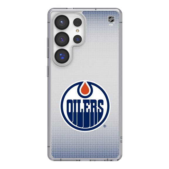 Edmonton Oilers Linen Logo Galaxy Clear Case