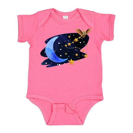 

Inktastic Owl Decorating the Night with Moon and Stars Boys or Girls Baby Bodysuit