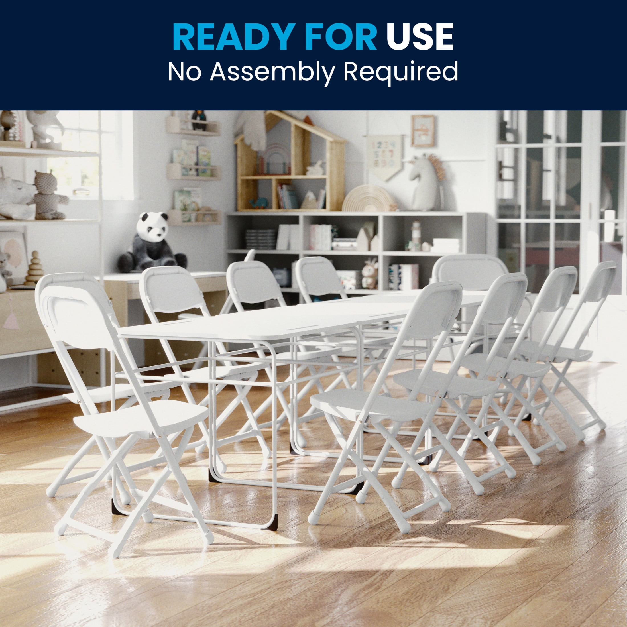 Flash Furniture 2 Pack Kids White Plastic Folding Chair