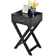 thumbnail image 5 of Topbuy Modern Versatile Nightstand X-shape Wooden End Table with Drawer Accent Side Table for Bedroom Black, 5 of 7