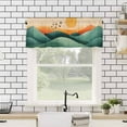 thumbnail image 4 of Green Orange Mountain Kitchen Valances for Windows 42x12 Inch Kitchen Curtains Valances Rod Pocket Sunset Birds Abstract Art Bathroom Window Valances for Window Treatment Decor, 4 of 6