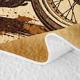 thumbnail image 5 of Manfei Classic Motorcycle Print Quilt King,Extreme Speed Games King Coverlet Set,Brown,3pcs, 5 of 7