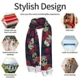thumbnail image 6 of Shawl Wraps for Women - Roses Skulls Oversized Fall Winter Fashion Blanket Scarf for Women, 6 of 6