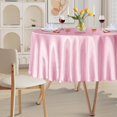 thumbnail image 1 of shiyou-1 Pack 90 Inch Round Satin Tablecloth Pink Satin Table Cover, Overlay Silky Tablecloth Dining Table Cloths for Wedding, Party, Banquet, Events, Reception, Dinner, 1 of 4