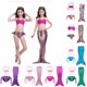 thumbnail image 4 of WILLBEST Trajes de Baño Para Mujer, Conjunto de Traje de Baño Para Niñas, Estampado de 3 Piezas, Traje de Baño Para Niños Pequeños, Playa, Piscina, Traje de Verano, Tela Elástica Cómoda, 4 of 4