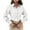 White, variant on Mikilon Women's Casual Lapel Shirts Solid Color Long Sleeve Button Down Tops Loose Workwear Blouses