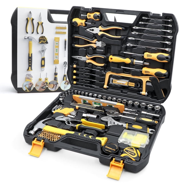 Kit de herramientas CRESOLVIA Home de 199 piezas para reparación básica de automóviles domésticos