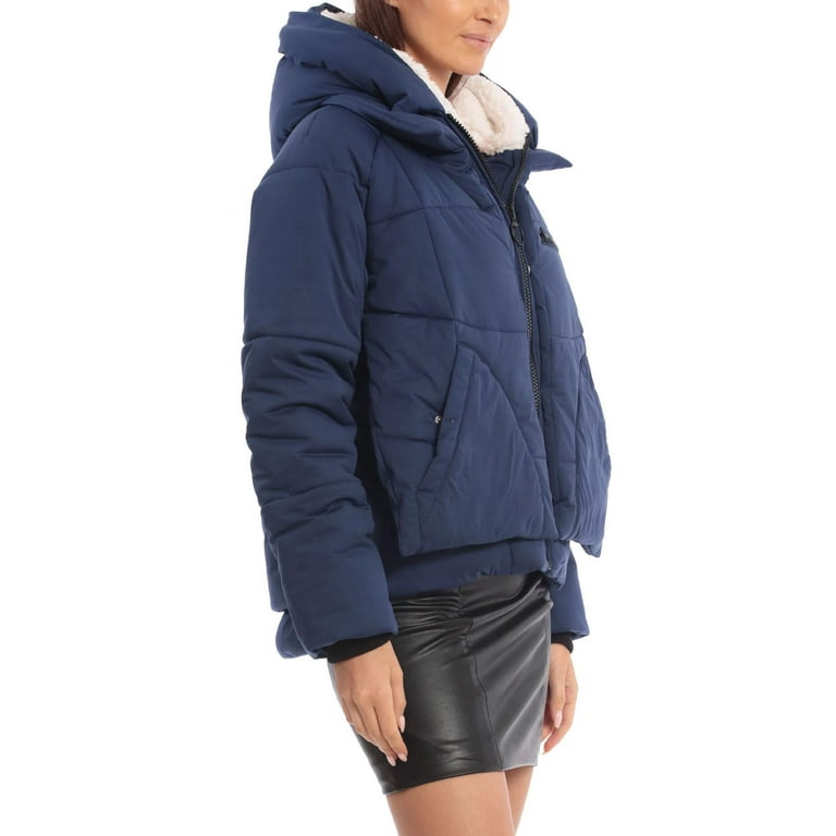 Avec Les Filles Quilted Oversized Puffer Coat with Faux Fur Lined Hood