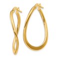 thumbnail image 2 of 14k Yellow Gold Twisted Teardrop Hoop Earrings for Women, Lightweight High-Polish Fashion Jewelry, Modern Elegant Style for Everyday Wear, 2 of 7