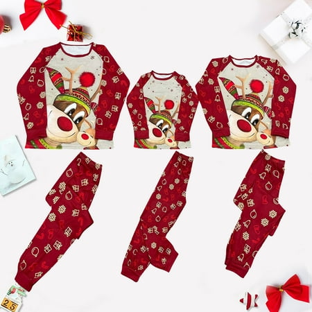

Baikeli Women Matching Christmas Pjs For Family Xmas Elf Soft Sleepware for Mom/Dad/Couple/Kids/Baby/Toddler on Festive/Romantic Nightmare