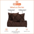 thumbnail image 4 of SGI Bedding 3 Piece Cotton Diamond Ruffle Duvet Cover Chocolate Solid 600TC Oversized King, 4 of 8
