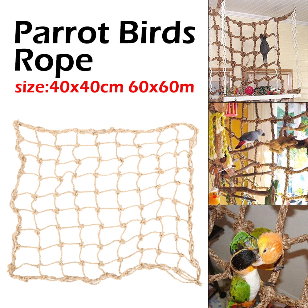 Duety Parrot Bird Climbing Net Hemp Rope Ladder Toy Play Gym Hanging